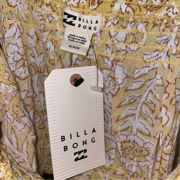 Billabong yellow floral cropped tank top - Picture 3 of 6
